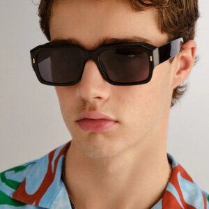 Aire Pluto Black Smoke Mono Polarized Rectangle Sunglasses Unisex NWT